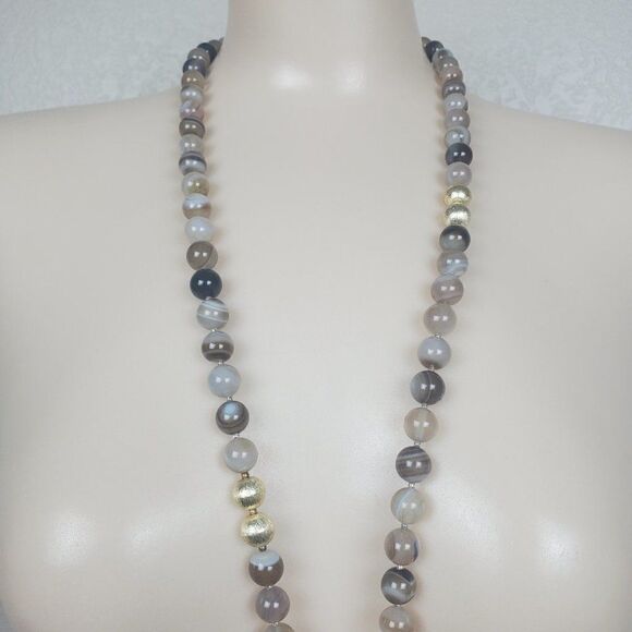 Love's Affect Natural Genuine Gemstone Stone Bead Tassel Handmade USA Necklace - Picture 4 of 16